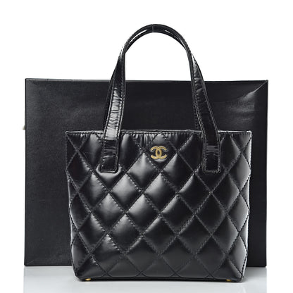 Chanel Calfskin Quilted Small Surpique Stitch Tote Black 19 of 19