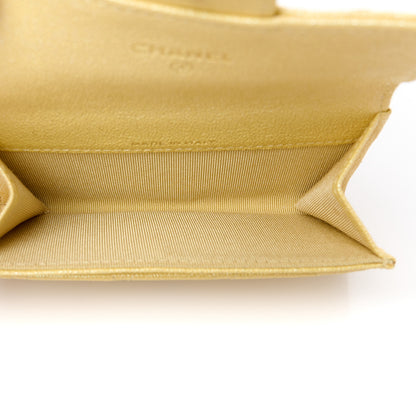 Chanel Iridescent Caviar Quilted Flap Card Holder Yellow 5 of 9