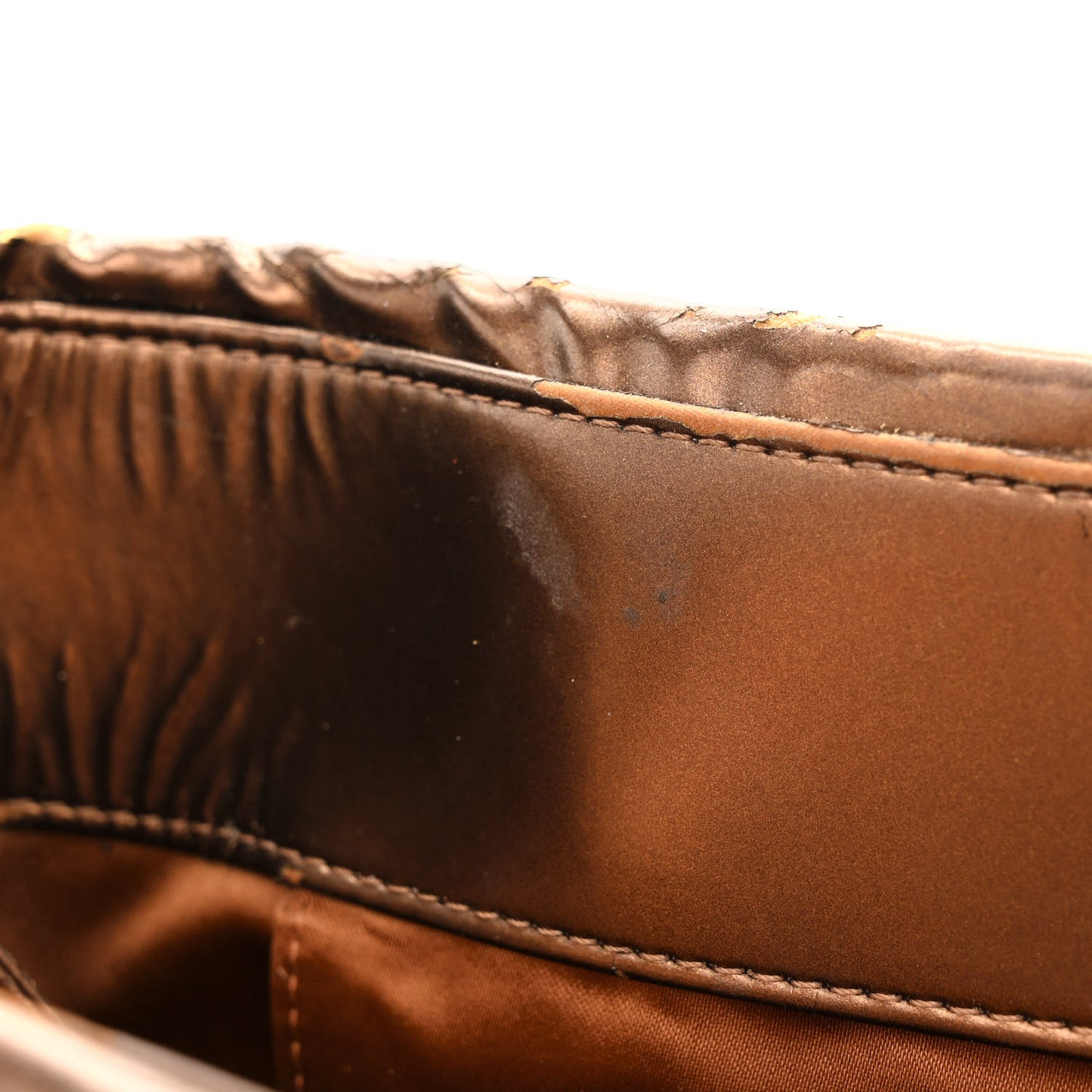 Vinyl Quilted Large Frozen Tote Bronze