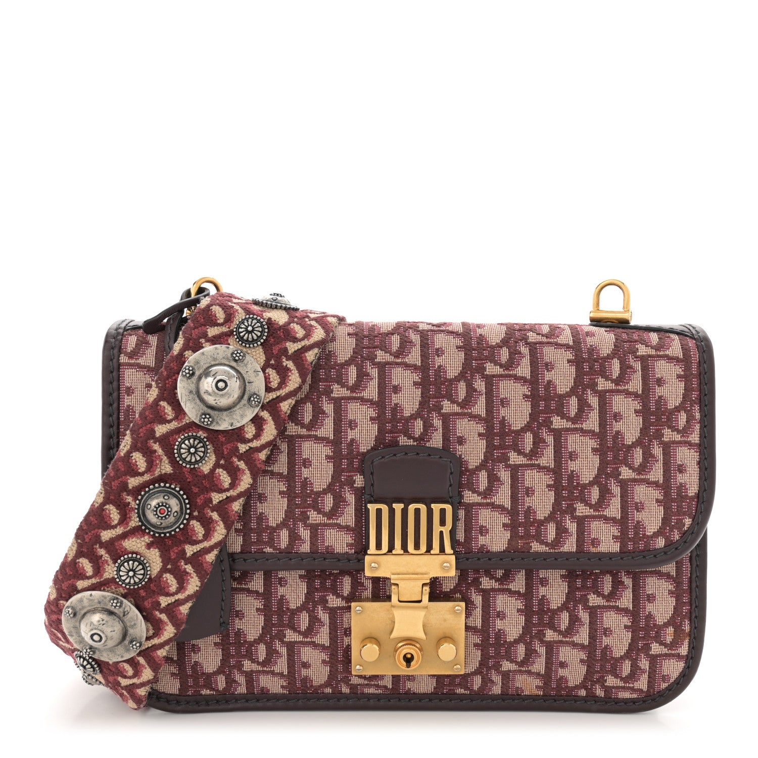 Christian Dior Oblique Dioraddict Flap Bag Burgundy 1 of 13