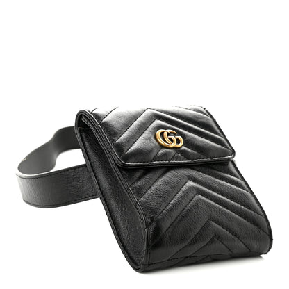 Gucci Calfskin Matelasse GG Marmont 2.0 Belt Bag 85 34 Black 4 of 10