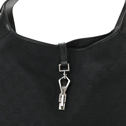 Gucci Monogram Lobster Clasp Jackie O Hobo Black 8 of 12