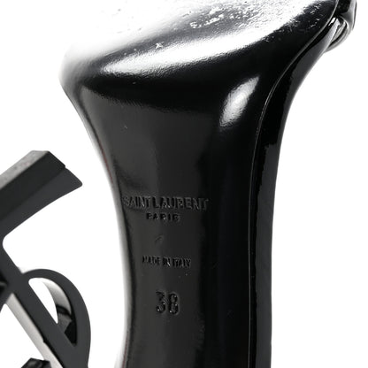 Saint Laurent Patent Calfskin Opyum 110 Sandals 38 Black 7 of 9