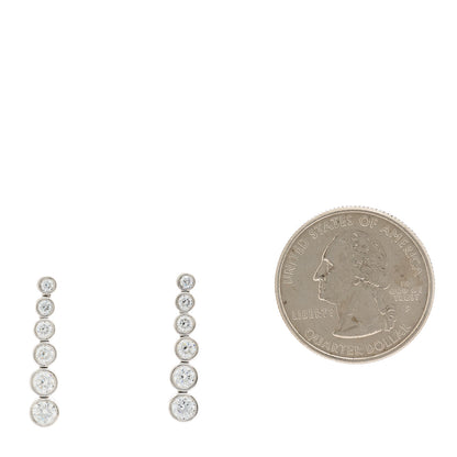 Tiffany Platinum Diamond Jazz Graduated Drop Earrings 2 of 5