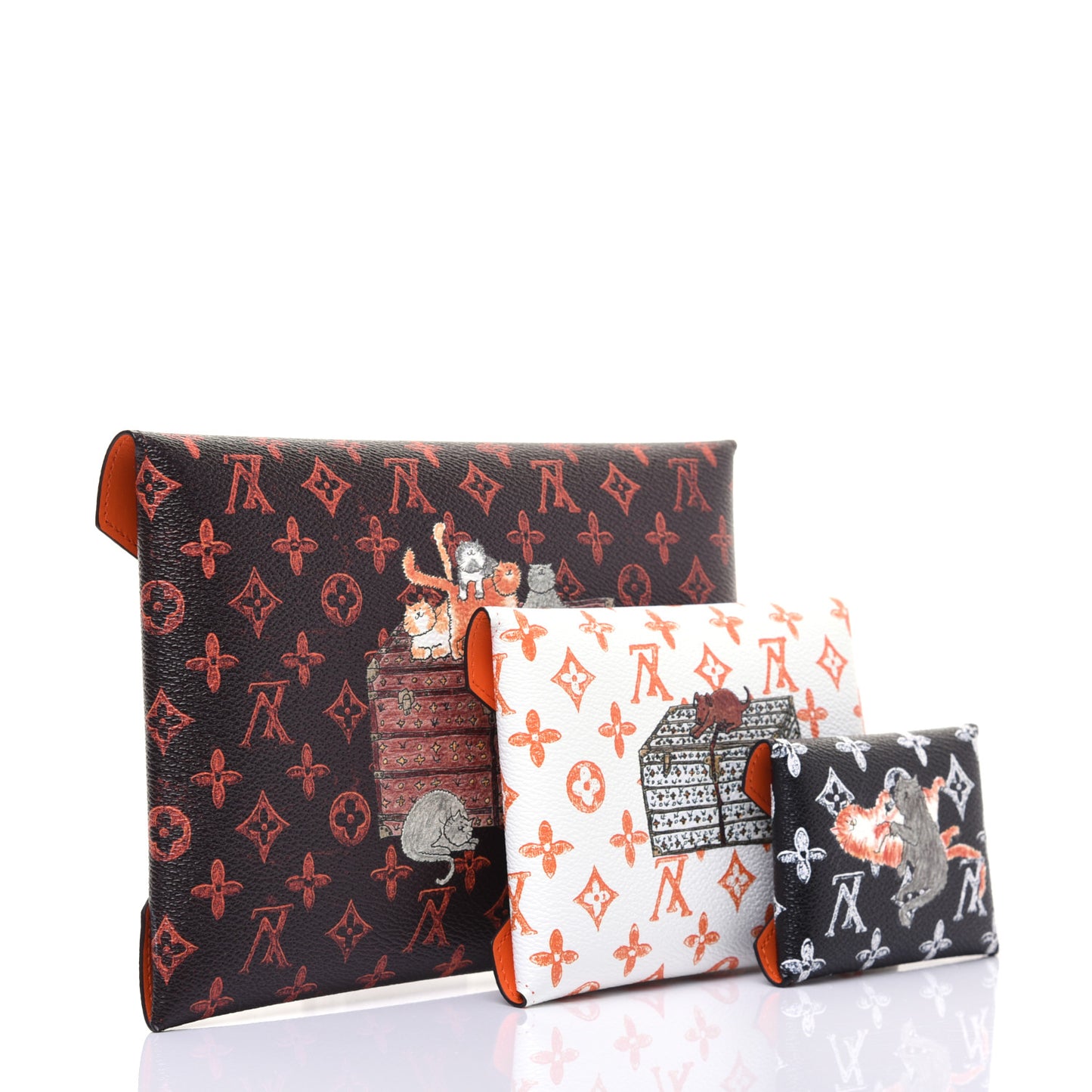 Catogram Kirigami Pochette Set Marron White Black