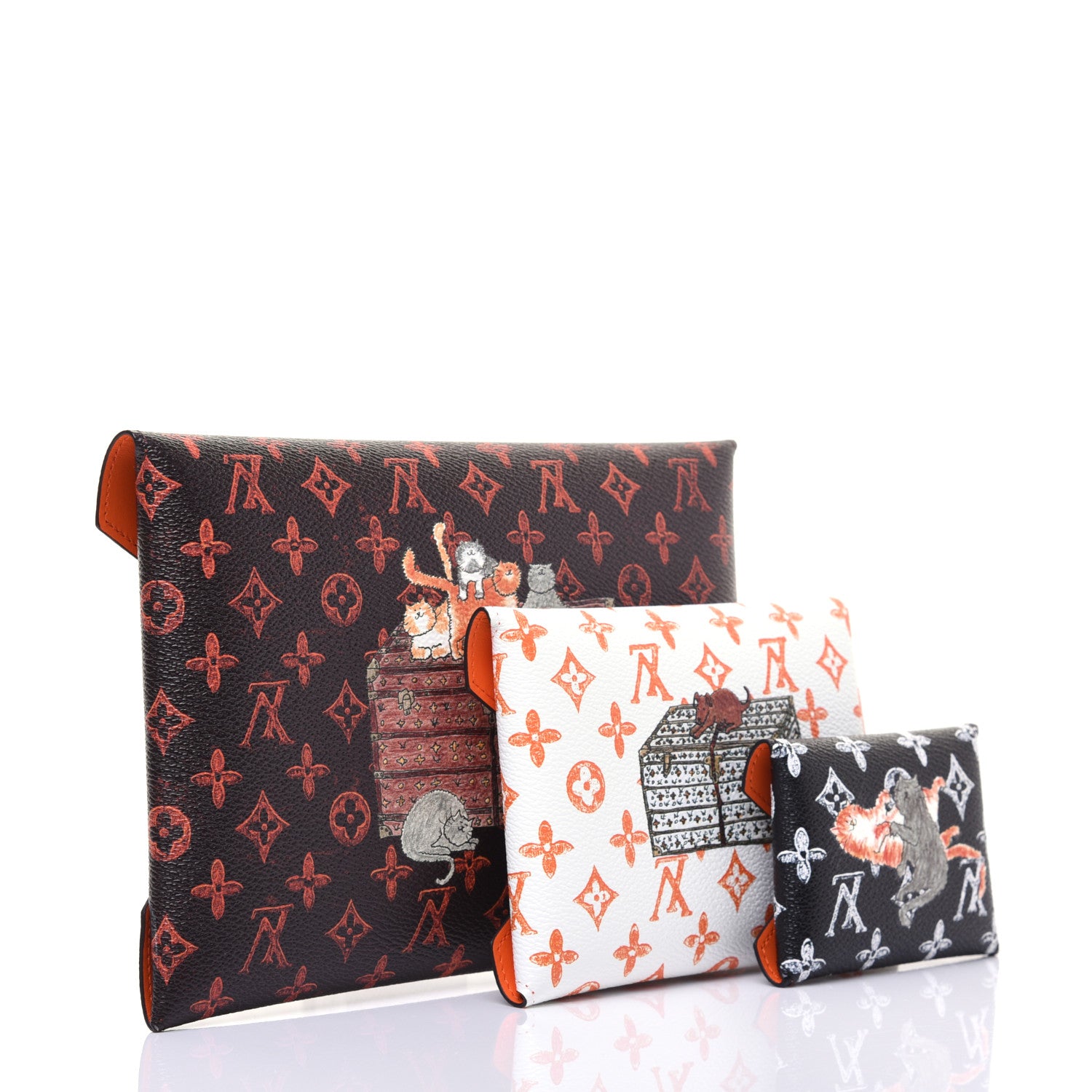 Louis Vuitton Catogram Kirigami Pochette Set Marron White Black 2 of 12