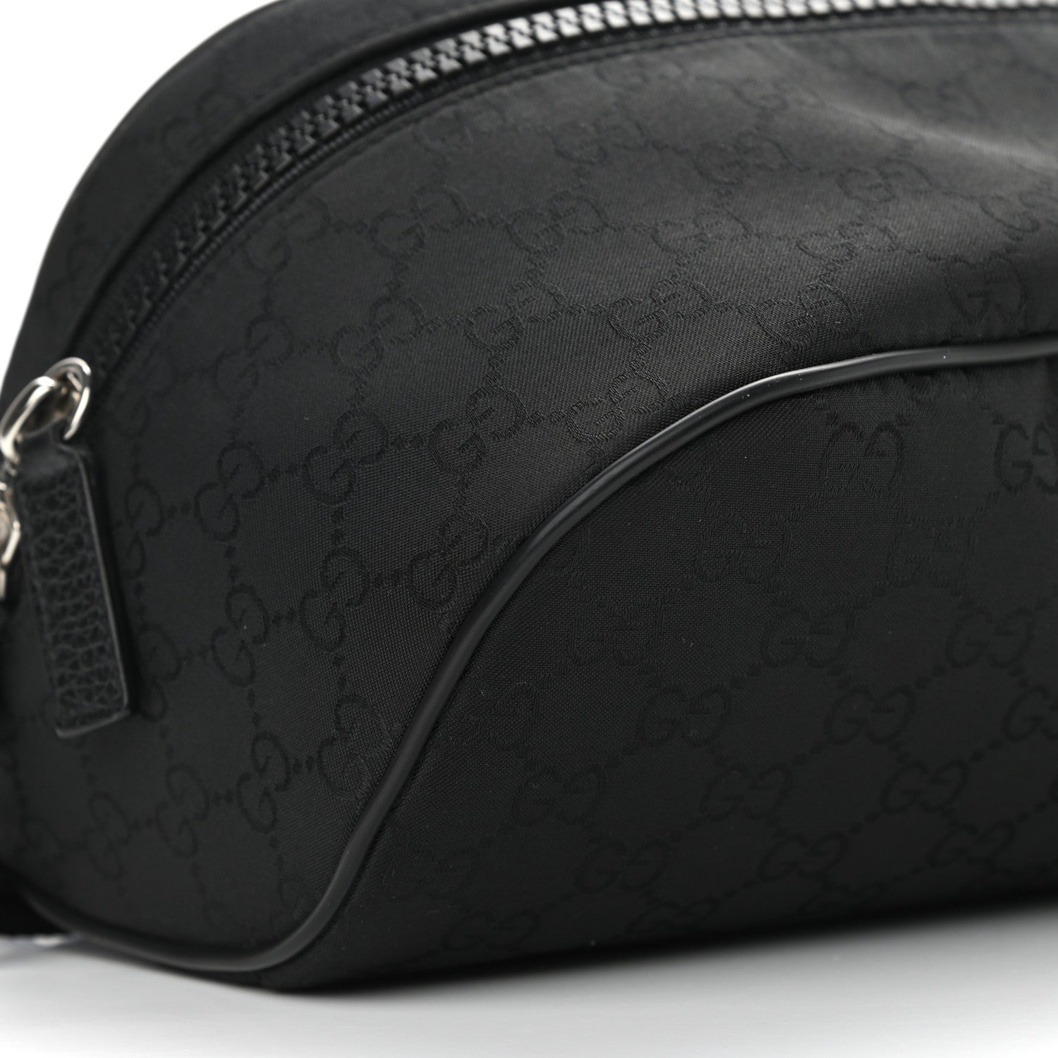 Gucci Nylon Monogram Fanny Pack Belt Bag Black 9 of 10