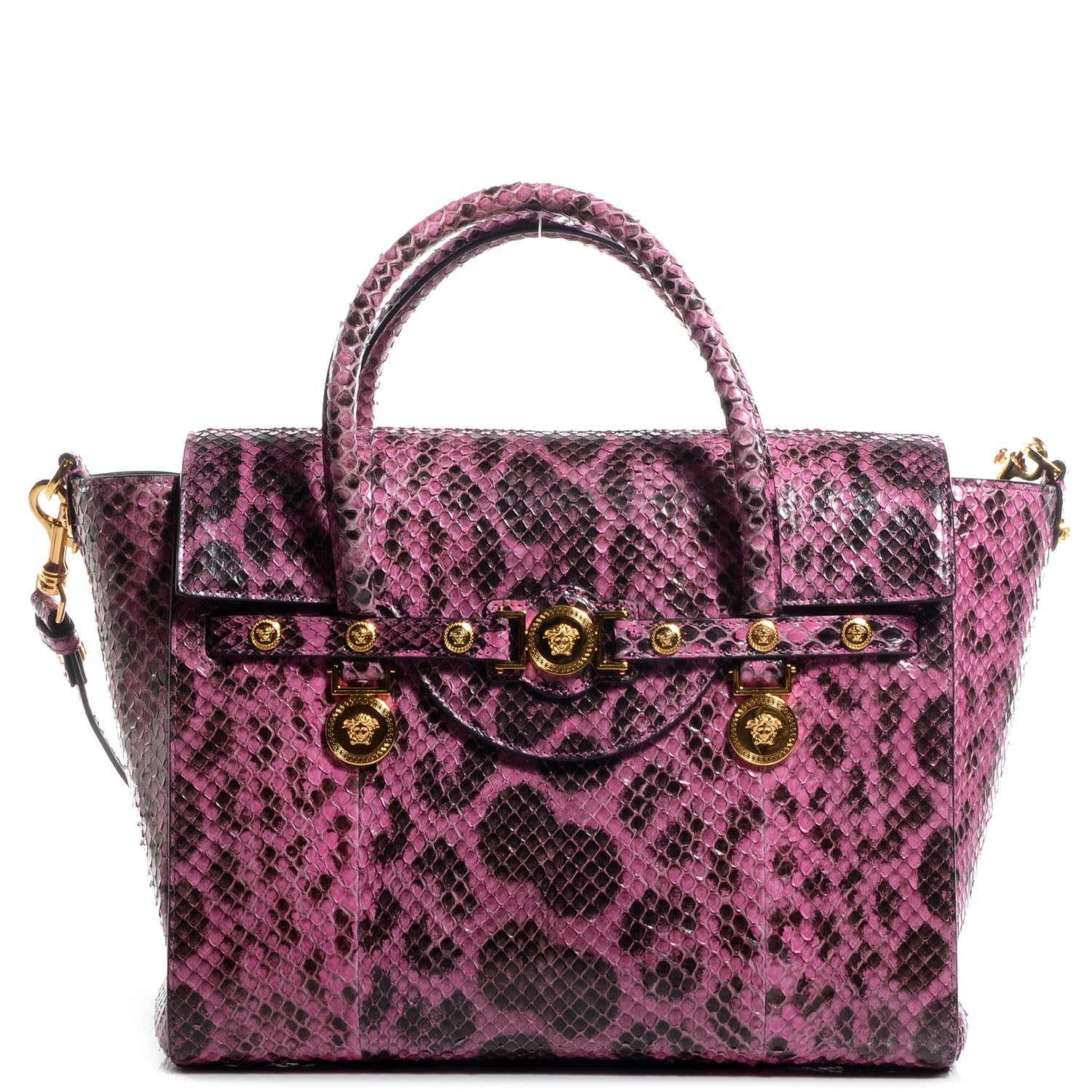 Versace Watersnake Embossed Large Signature Tote Red 1 of 8
