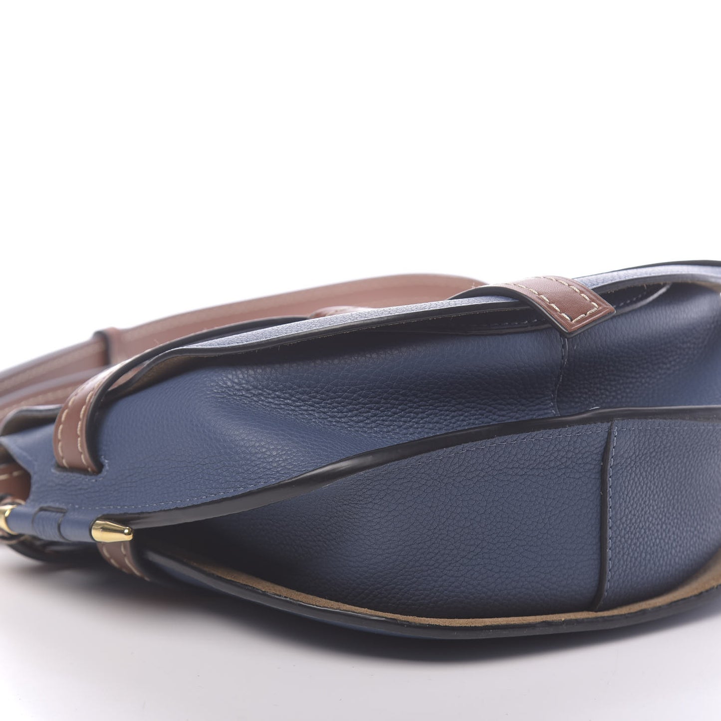 Grained Calfskin Small Gate Crossbody Bag Varsity Pecan