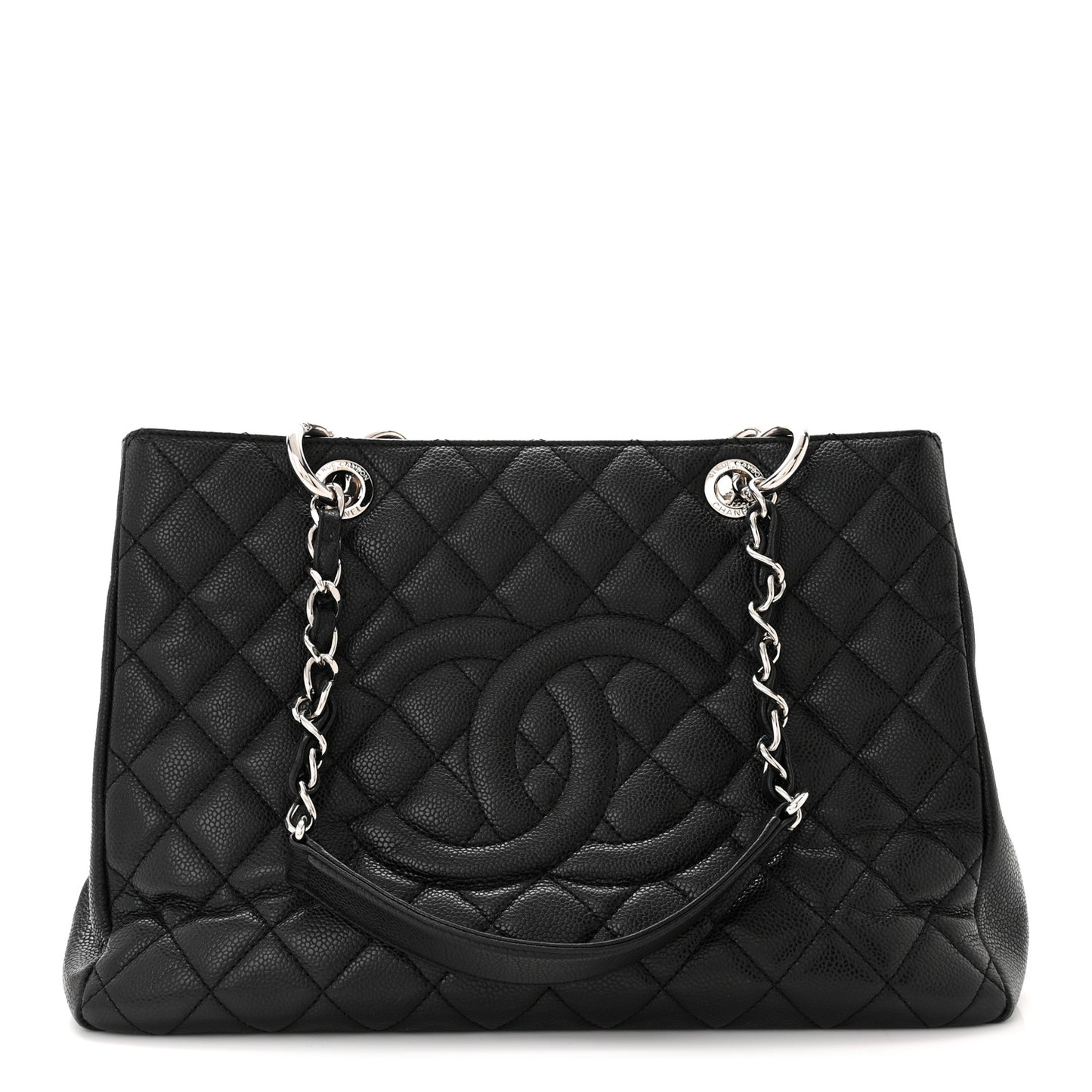 Caviar Quilted Grand Shopping Tote GST Black