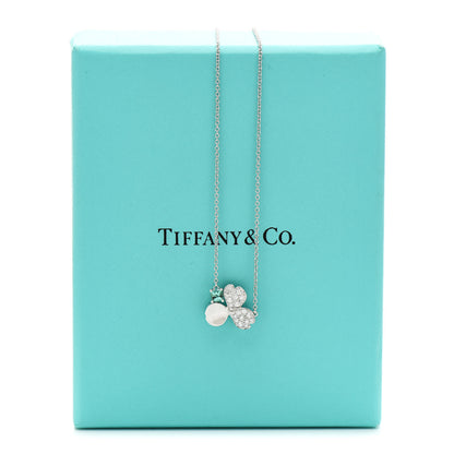 Tiffany Platinum Diamond Green Tourmaline Paper Flowers Pendant Necklace 5 of 5