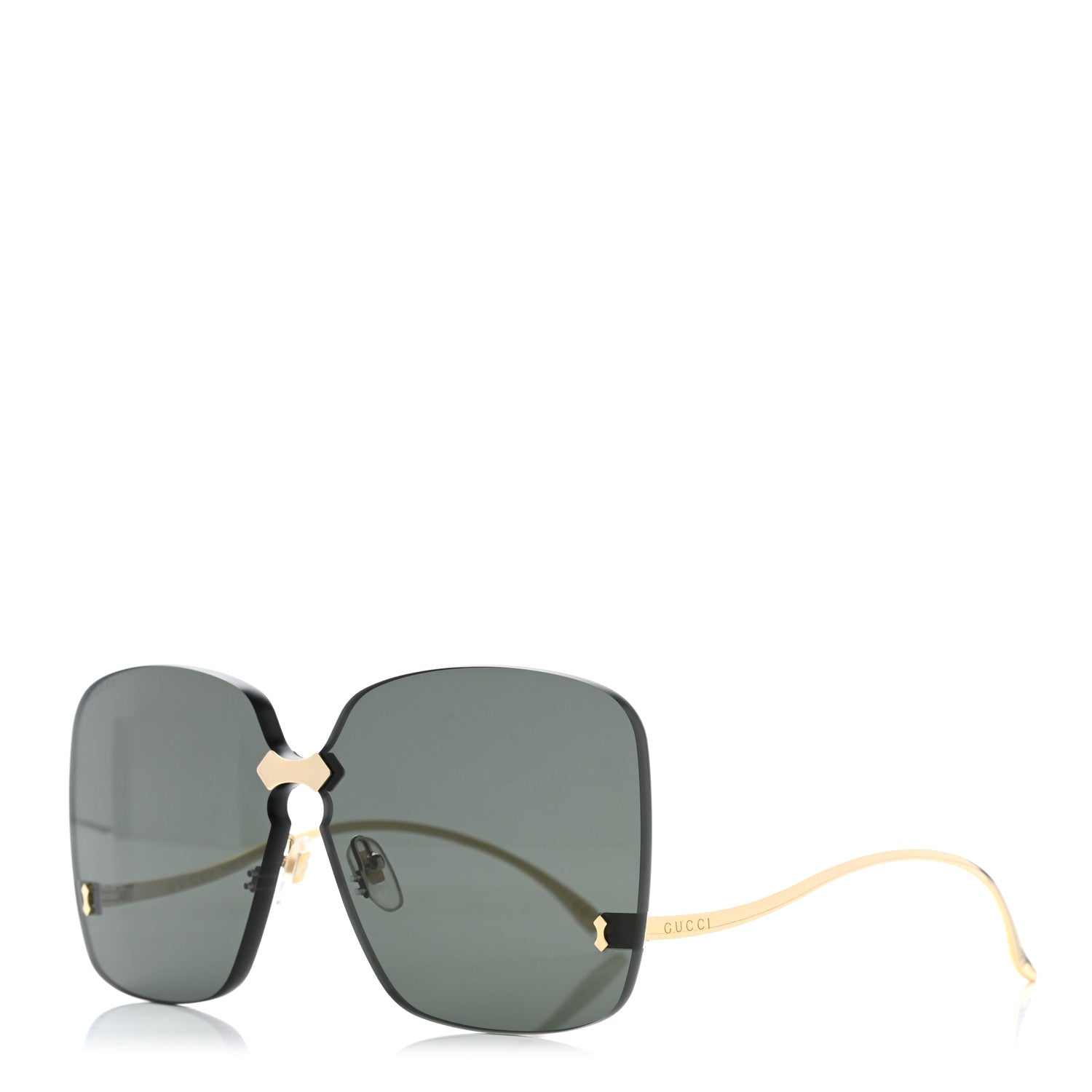 Gucci Metal Rimless Sunglasses GG0352S Gold 1 of 7