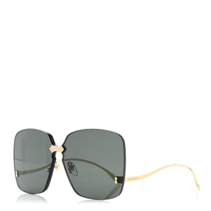 Gucci Metal Rimless Sunglasses GG0352S Gold 1 of 7