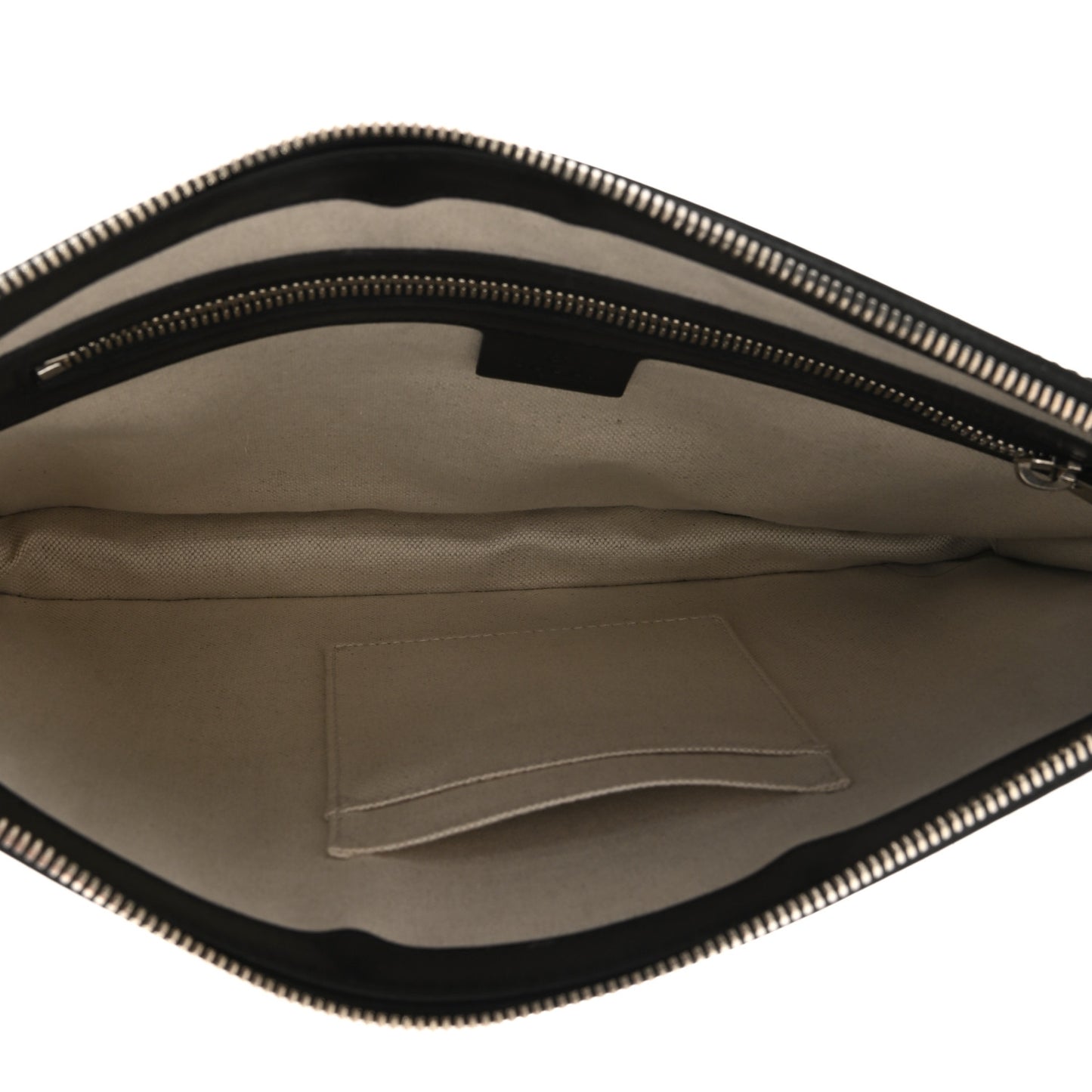 Calfskin GG Tennis Embossed Zip Pouch Black