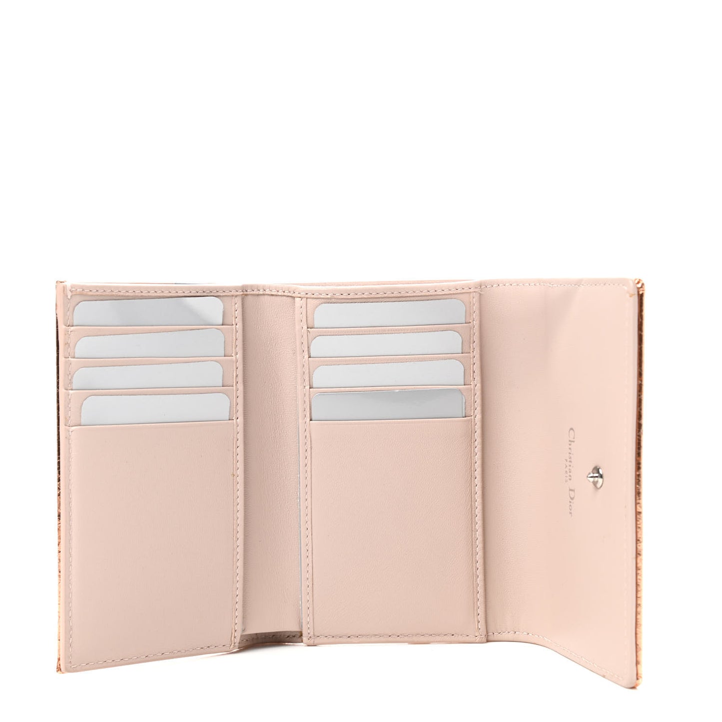 Ceramic Effect Deerskin Cannage Diorama Elancee Wallet Hyper Pink
