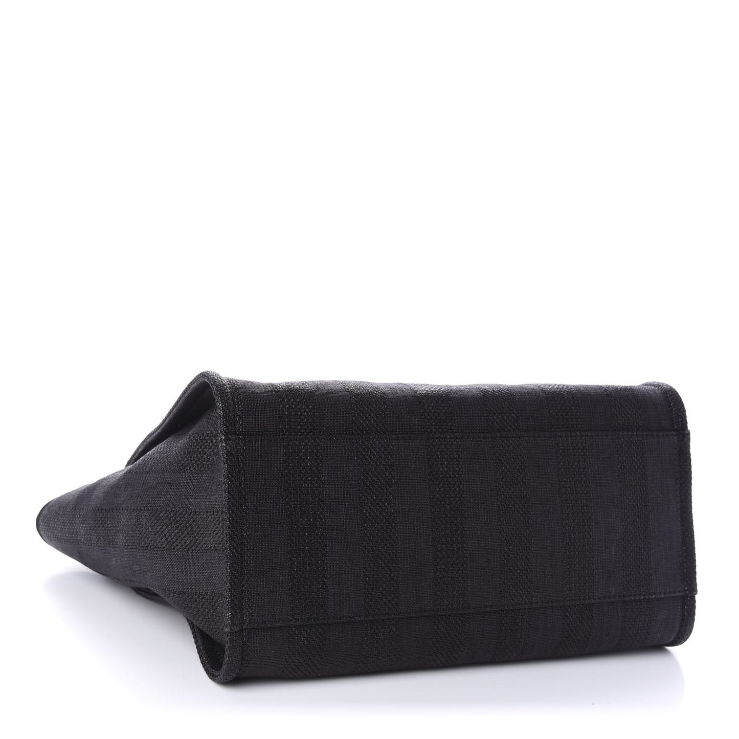 Mixed Fibers Calfskin Striped Medium Deauville Tote Black