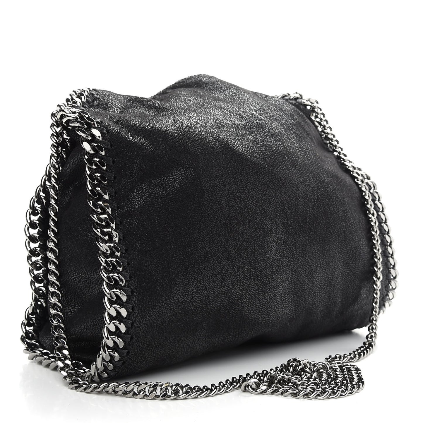 Shaggy Deer Mini Falabella Fold Over Tote Black