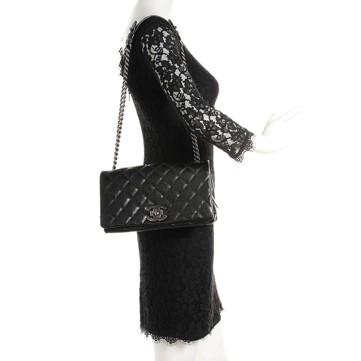 Metallic Goatskin Medium City Rock Flap Black