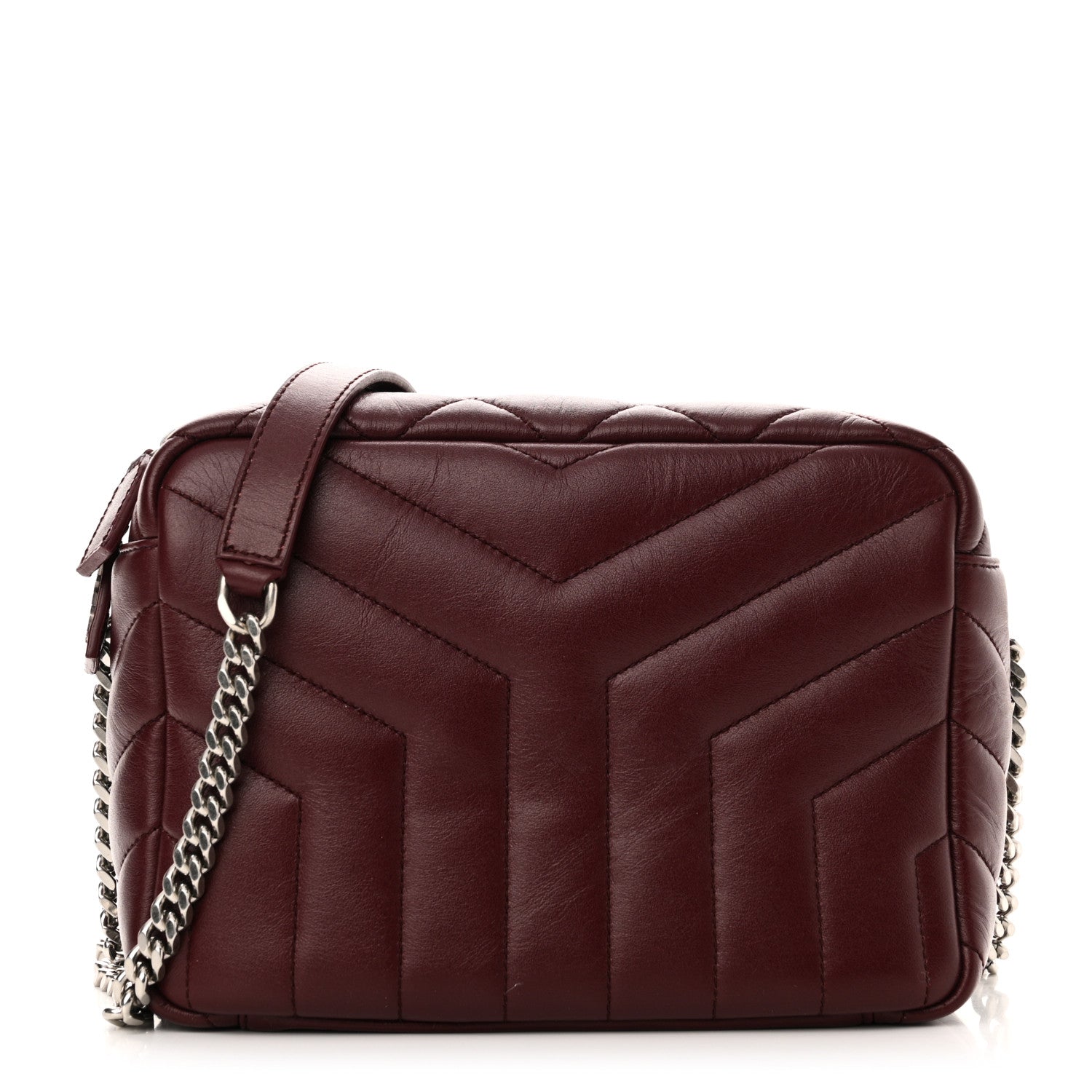 Saint Laurent Calfskin Y Quilted Monogram Small Loulou Bowling Bag Rouge Legion 1 of 10