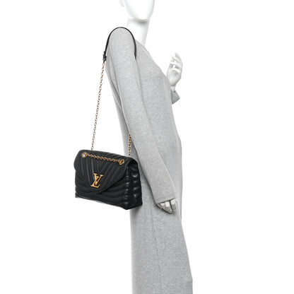 Louis Vuitton Calfskin LV New Wave Chain Bag GM Black 2 of 9