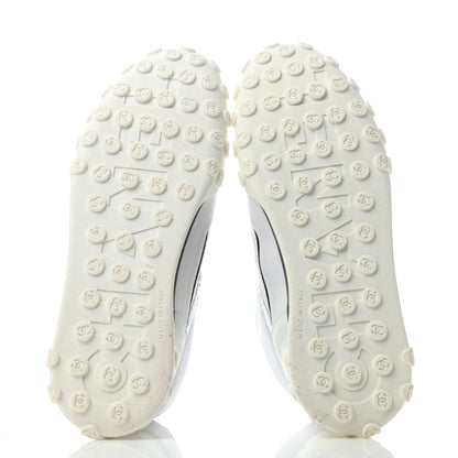 Chanel Calfskin Mesh Lycra Womens Logo High Top Sneakers 39 White 4 of 6