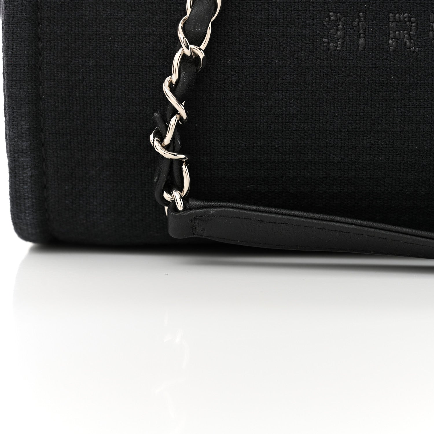 Chanel Mixed Fibers Small Deauville Tote Black 14 of 15