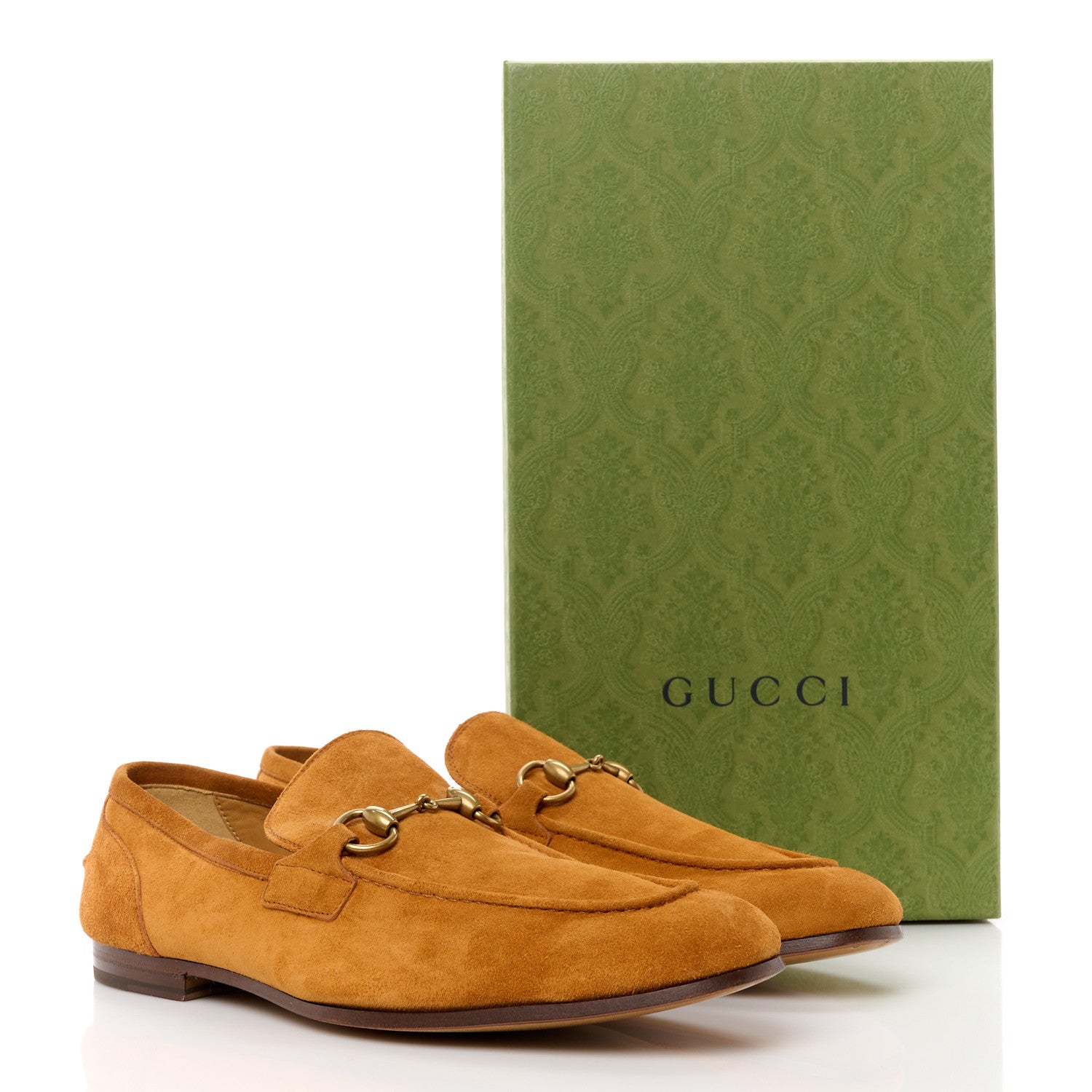 Gucci Suede Horsebit Mens Jordaan Loafers 9 Harness Brown 9 of 9