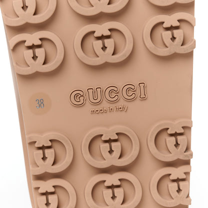 Gucci Soft Rubber Womens Interlocking G Platform 42mm Slide Sandals 38 Vintage Camel 8 of 11