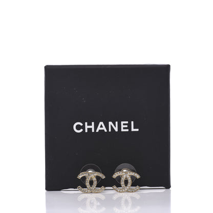 Chanel Crystal CC Earrings Gold 5 of 5