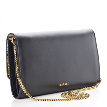 Versace Calfskin Embellished V Clutch Bag Black 3 of 7