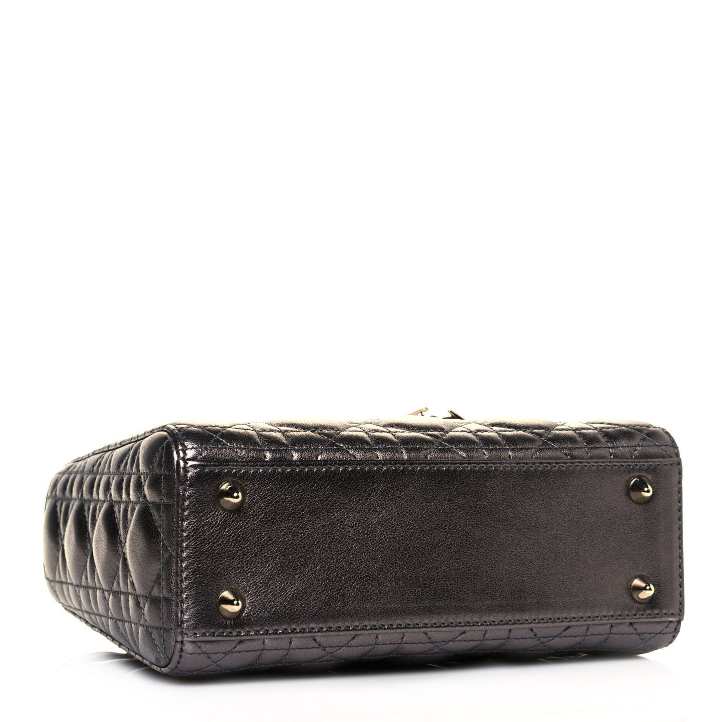 Metallic Grained Calfskin Cannage My ABCDior Lady Dior Gunmetal