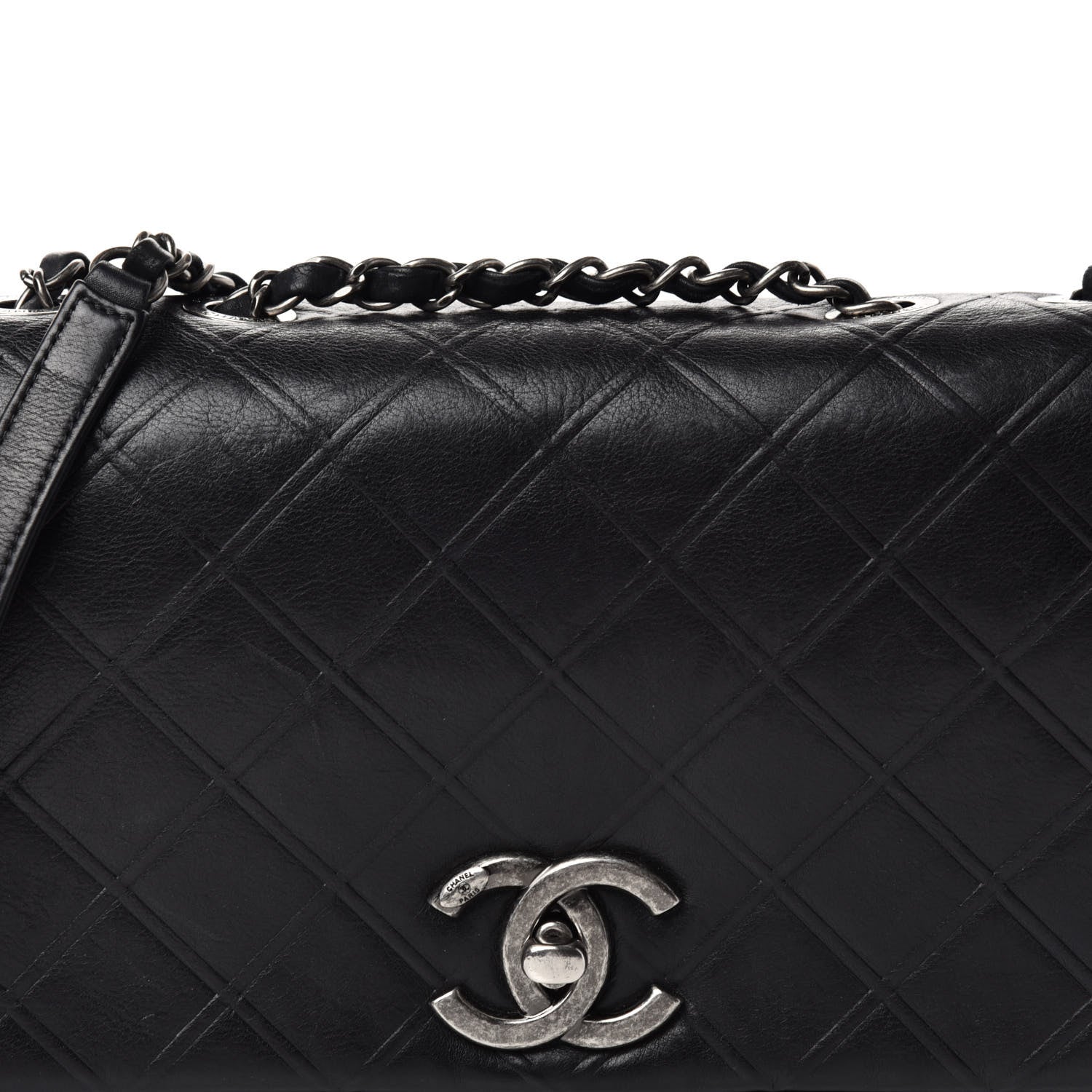 Chanel Calfskin Diamond Embossed New Chic Flap Black 10 of 11