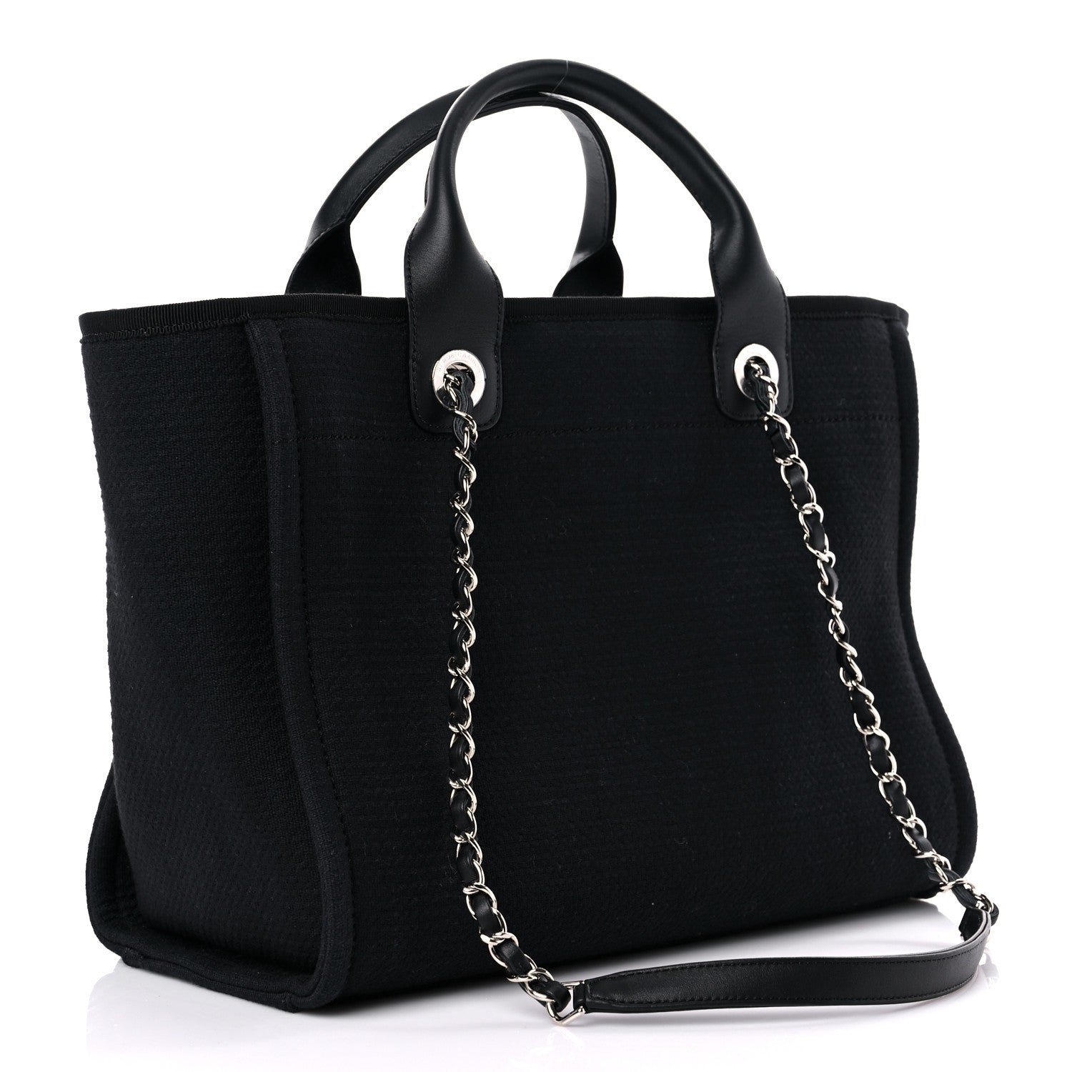 Chanel Mixed Fibers Small Deauville Tote Black 4 of 14