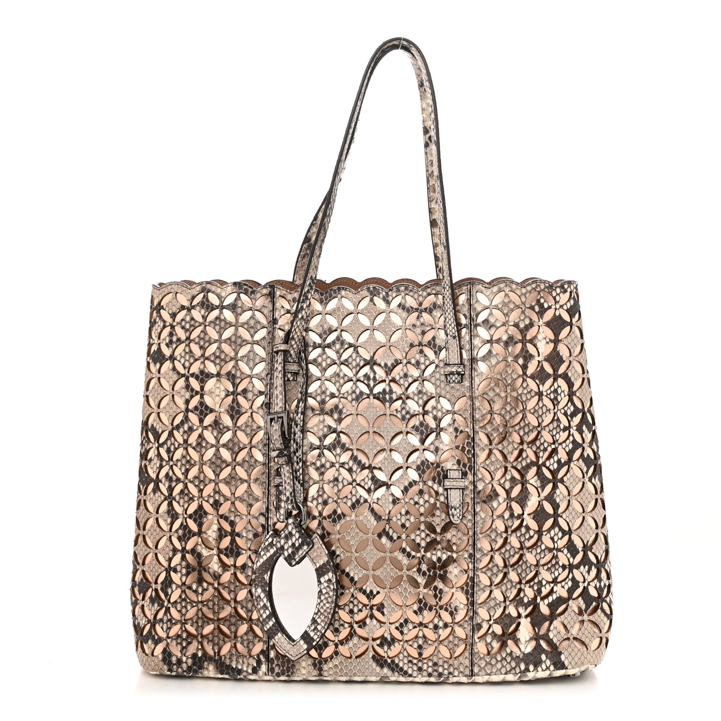 Snakeskin Laser Cut Mina Tote Neutral