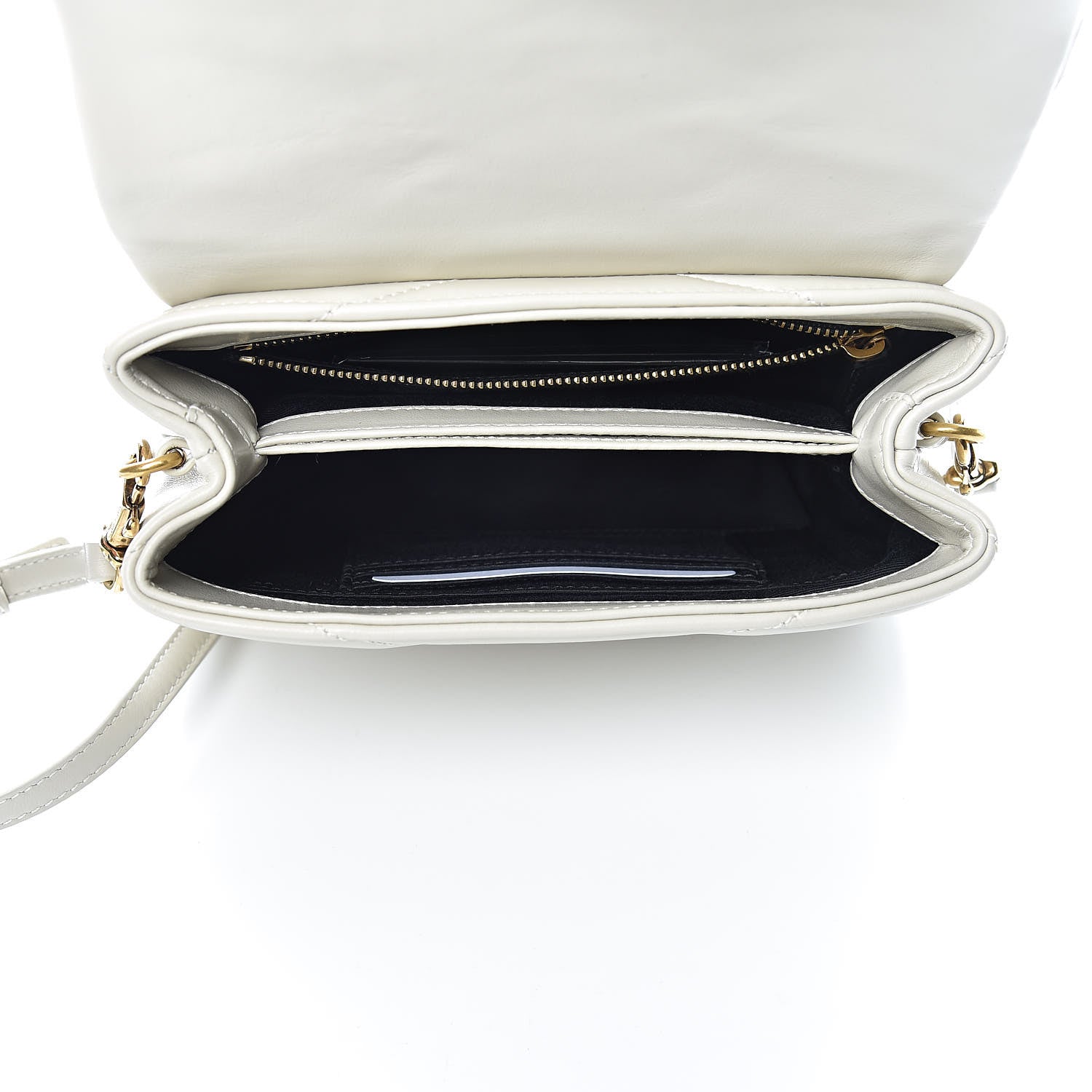 Saint Laurent Calfskin Y Quilted Monogram Toy Loulou Crossbody Bag Blanc Vintage 5 of 10