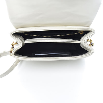 Saint Laurent Calfskin Y Quilted Monogram Toy Loulou Crossbody Bag Blanc Vintage 5 of 10