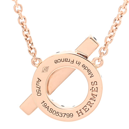 Hermes 18K Rose Gold Black Spinel Finesse Pendant Necklace 4 of 5