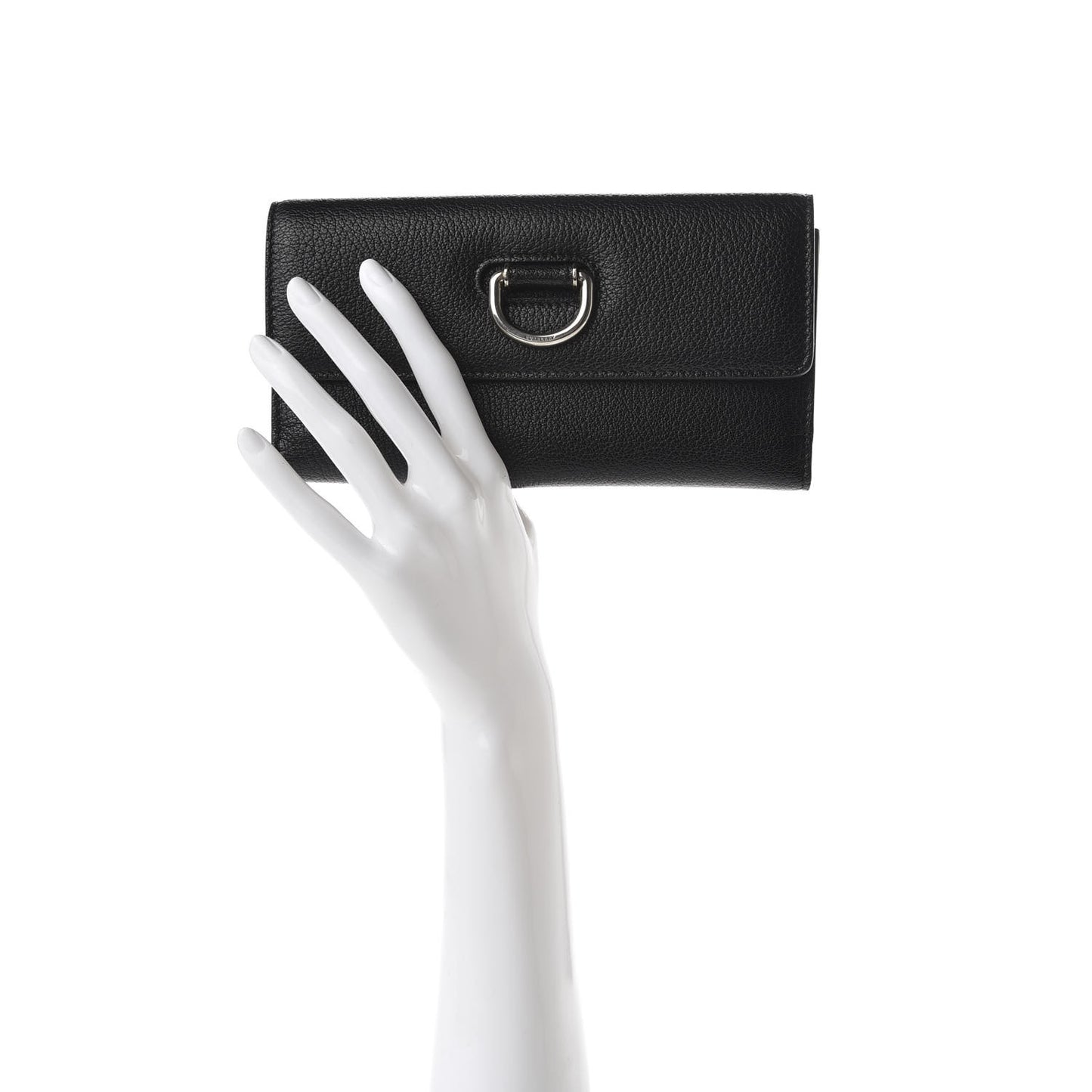 Goatskin D-Ring Continental Wallet Black