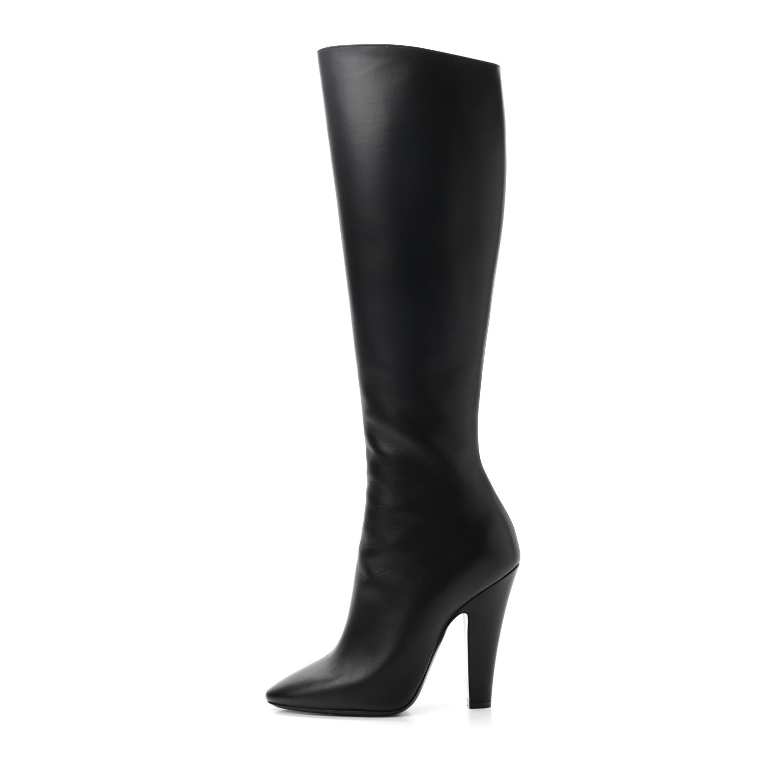 Saint Laurent Smooth Calfskin 68 Knee High Boots 38.5 Black 1 of 10