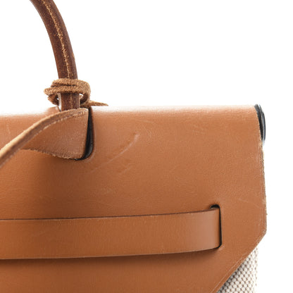 Hermes Toile Vache Calfskin Herbag 30 PM Natural 12 of 16