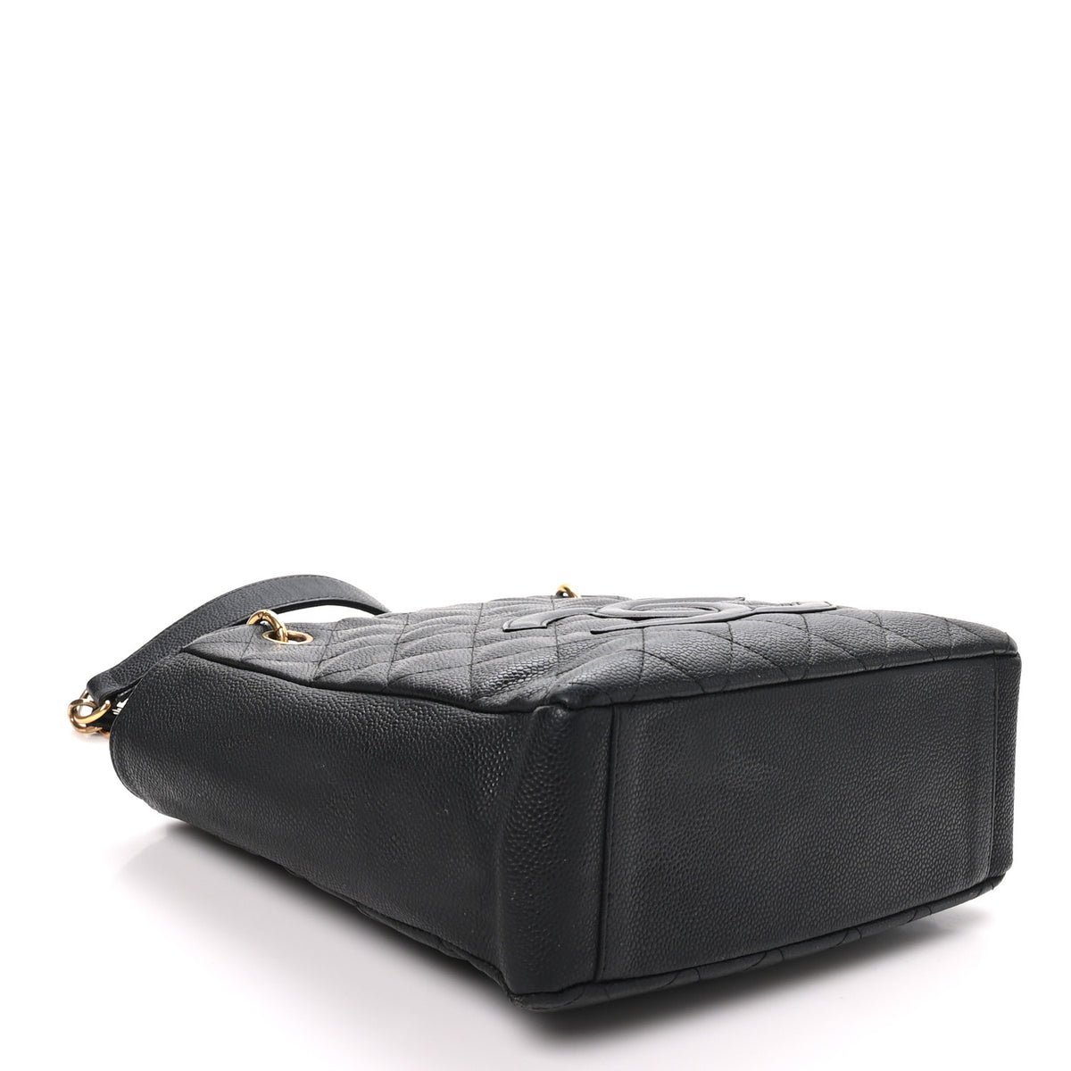 Caviar Quilted Petit Shopping Tote PST Black