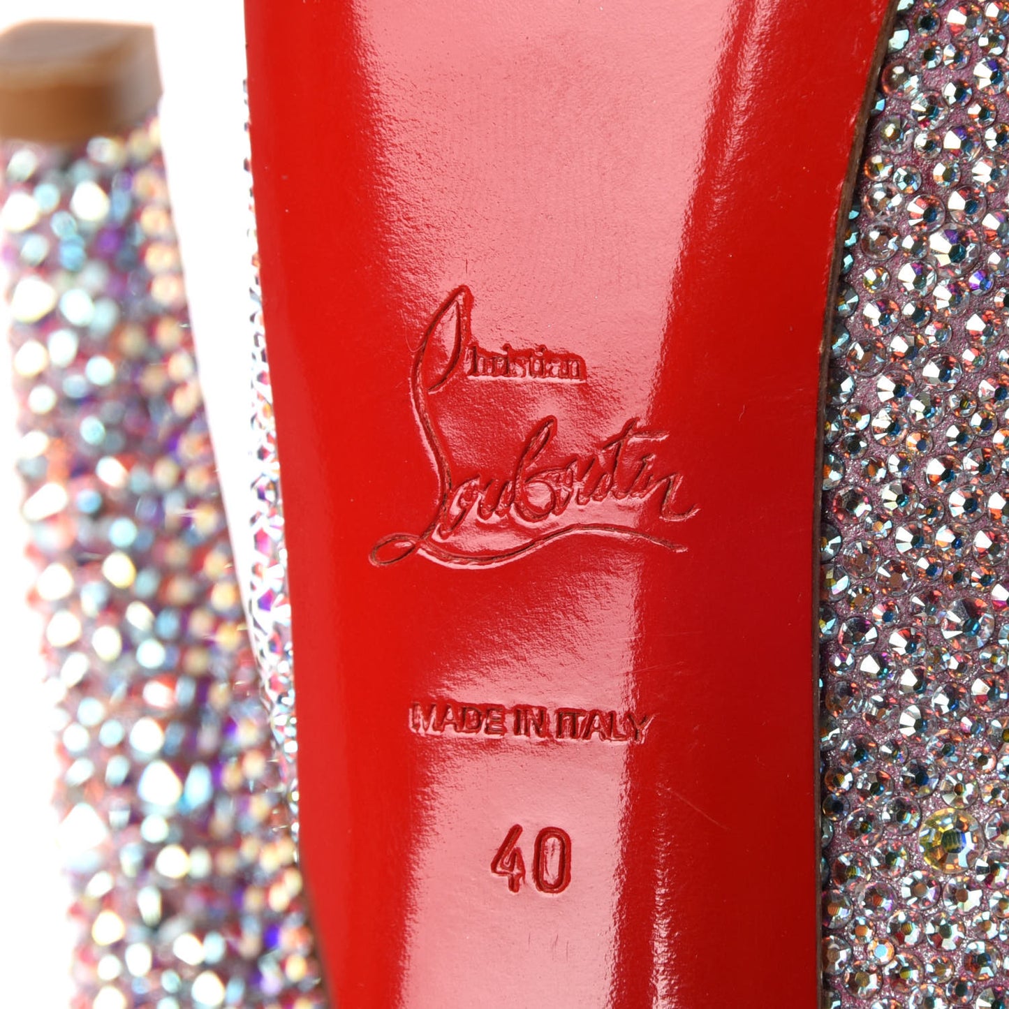 Crystal Suede Burma Daffodile Strass 160 Pumps 40 Aurora Boreale