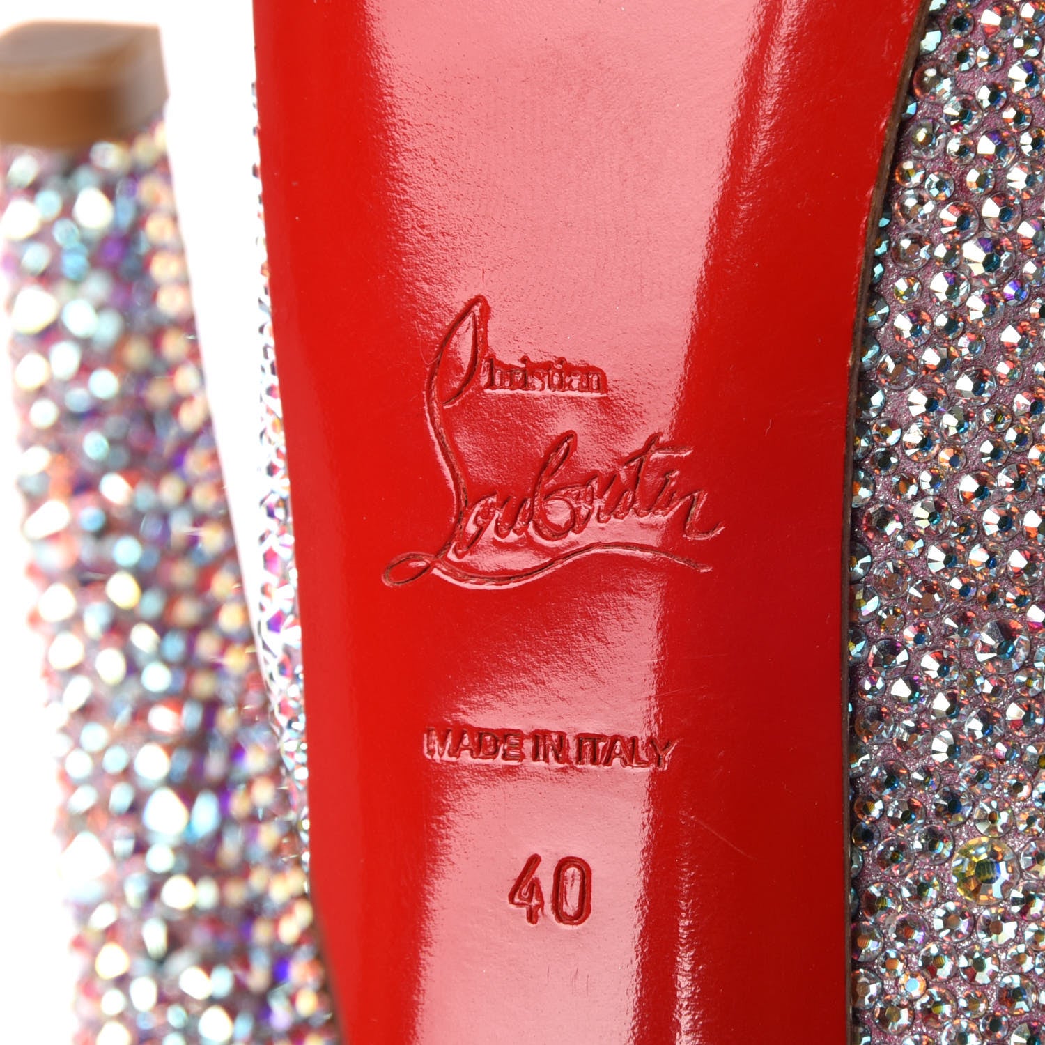 Christian Louboutin Crystal Suede Burma Daffodile Strass 160 Pumps 40 Aurora Boreale 10 of 13