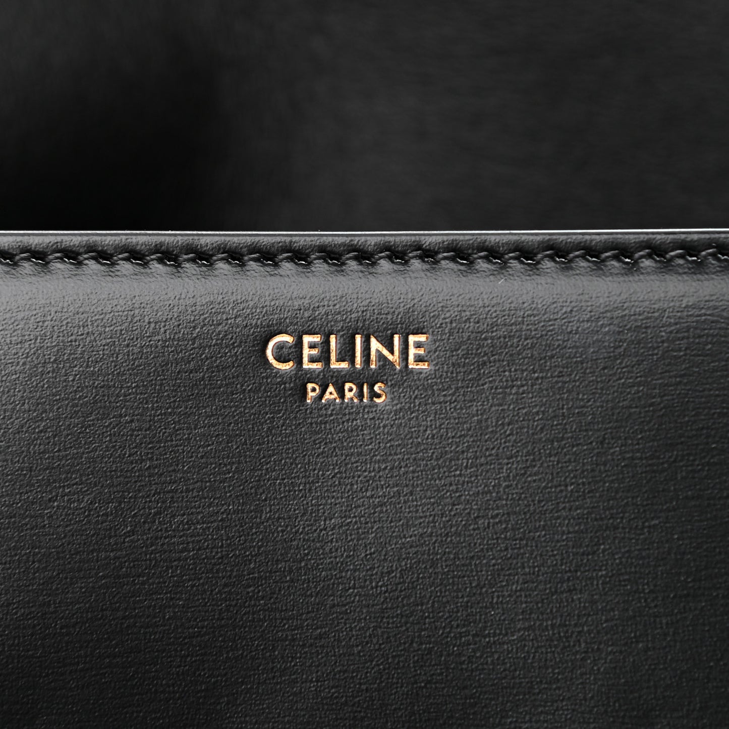 Shiny Calfskin Triomphe Shoulder Bag Black