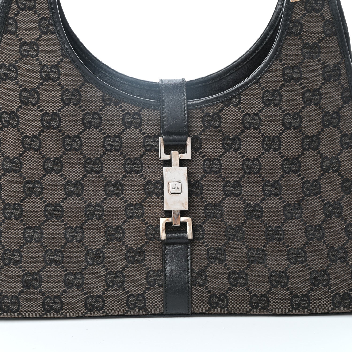 Gucci Monogram Bardot Shoulder Bag Black 7 of 9
