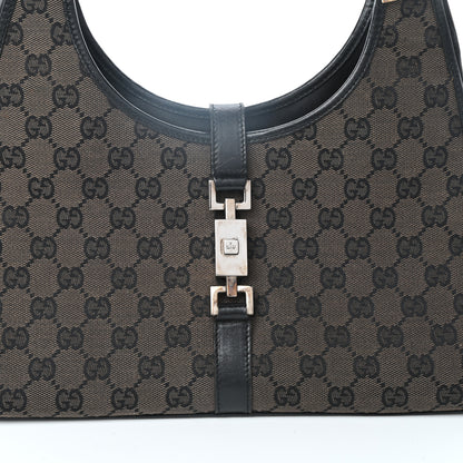 Gucci Monogram Bardot Shoulder Bag Black 7 of 9