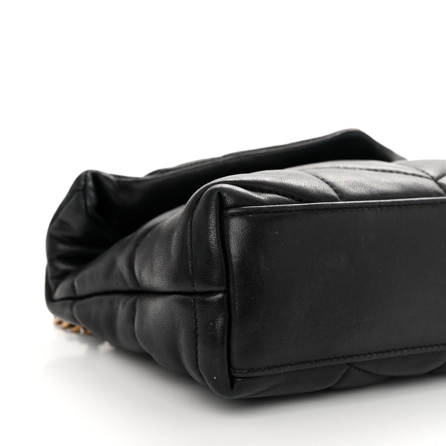 Lambskin Quilted Toy Loulou Puffer Monogram Chain Satchel Black