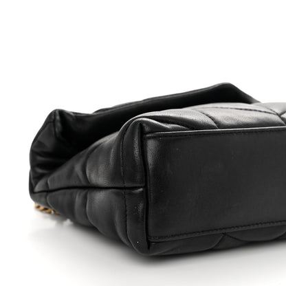 Saint Laurent Lambskin Quilted Toy Loulou Puffer Monogram Chain Satchel Black 8 of 9