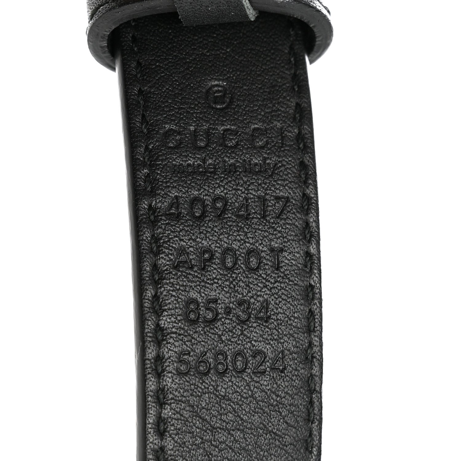 Gucci Calfskin Double G 20mm Belt 85 34 Black 3 of 5