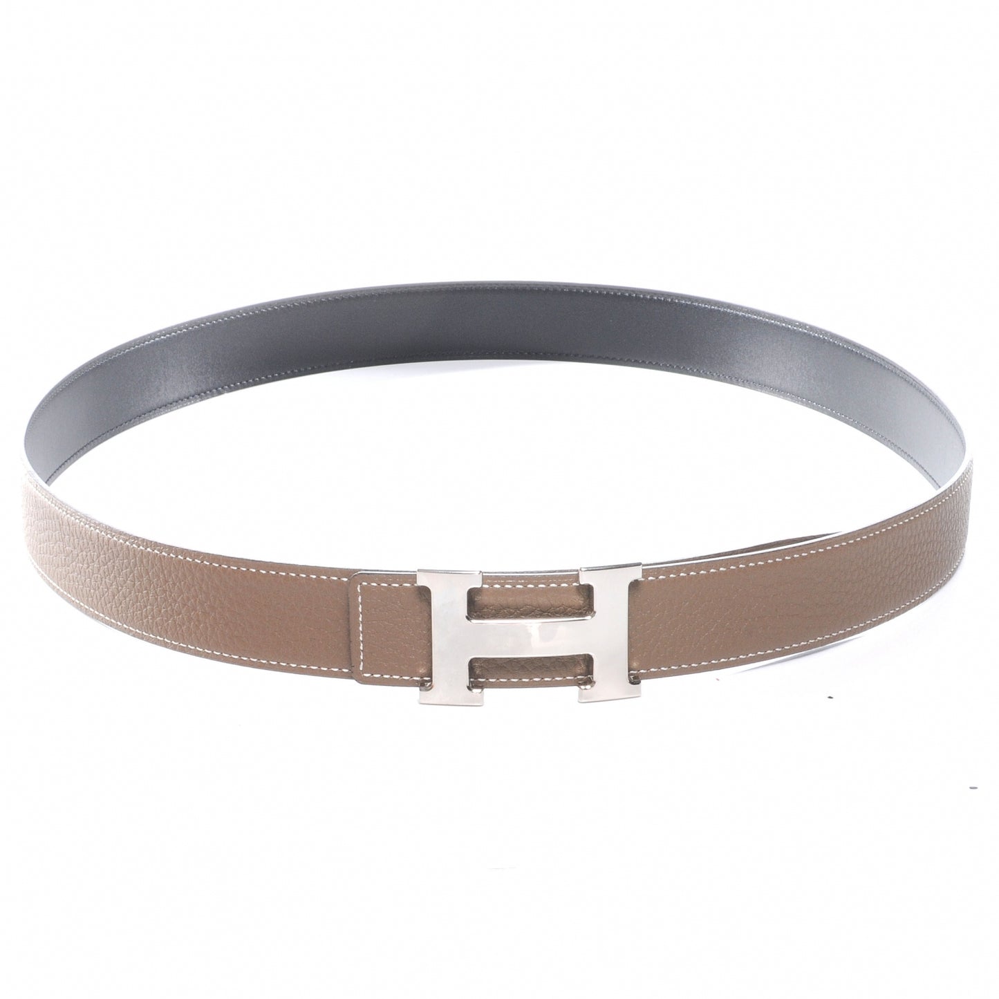 Togo Box Reversible Constance 32mm H Belt 105 Etoupe and Noir